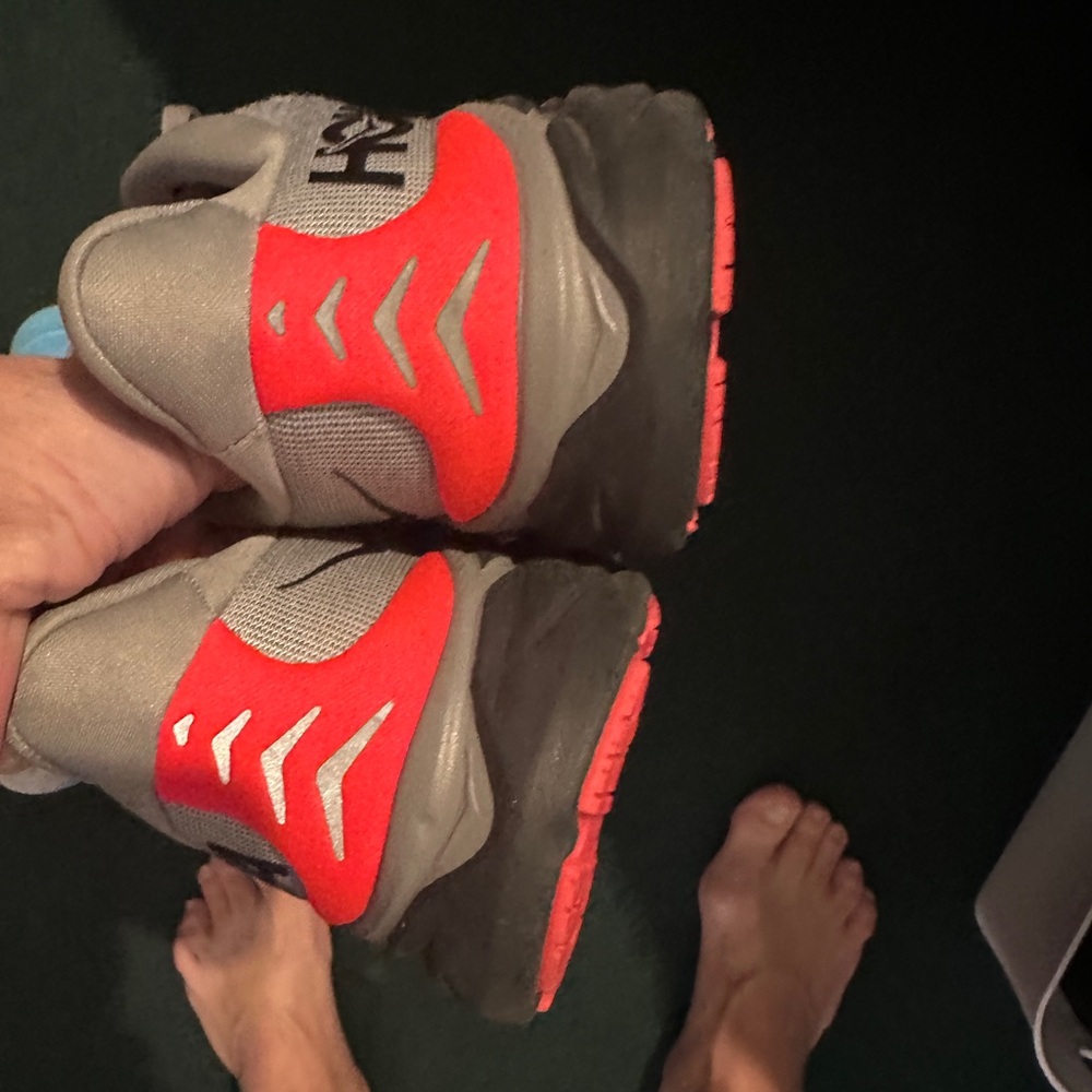 Hoka Gray and Orange Athletic Shoes - Picture 4 of 5
